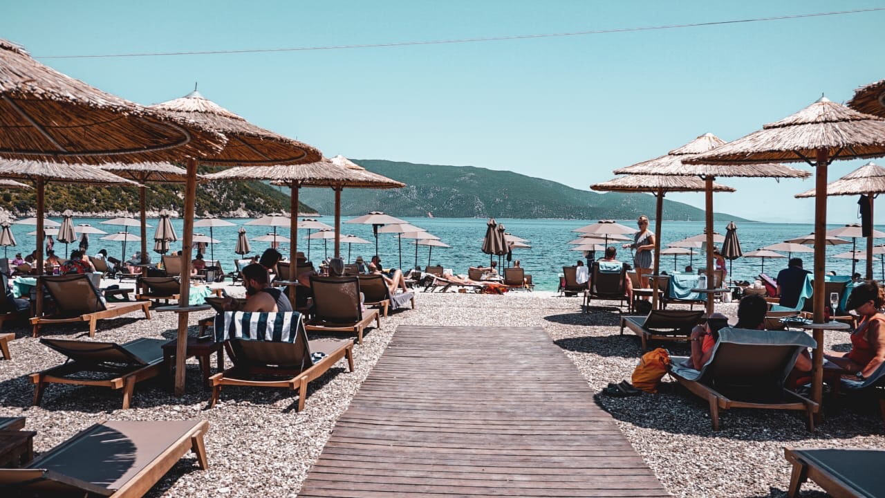 Road to happiness at Acron Antisamos beach bar (Kefalonia, Greece)